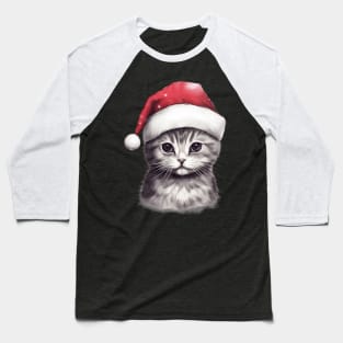 Christmas Cat - Winter Holiday Gift Baseball T-Shirt